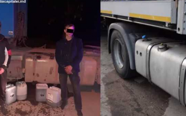 Patru moldoveni au fost prinși furând motorină din camioane în zona de grație. Ar fi reușit să sustragă 200 de litri de combustibil | VIDEO