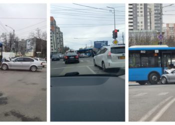 Accident în Capitală: două persoane rănite în urma impactului dintre un autoturism și un autobuz | VIDEO