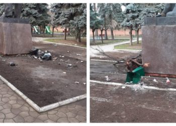 Persoane necunoscute au încercat să dea foc monumentului lui Vladimir Lenin în centrul orașului Anenii Noi. Poliția caută făptașii  | VIDEO