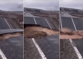 Inundații devastatoare, în sud-estul Turciei: A fost surprins momentul în care o șosea este ruptă în două | VIDEO