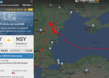 SUA au trimis o nouă dronă de spionaj în Marea Neagră. Traseul ei a putut fi urmărit public și a fost cel mai vizionat zbor al zilei
