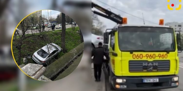 Impactul de pe Albișoara, filmat: Iată cum a ajuns Ford-ul în șanț și cum a fost extras de acolo | VIDEO