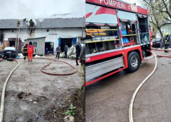 Incendiu la un depozit de saltele: Patru echipaje de pompieri, la fața locului