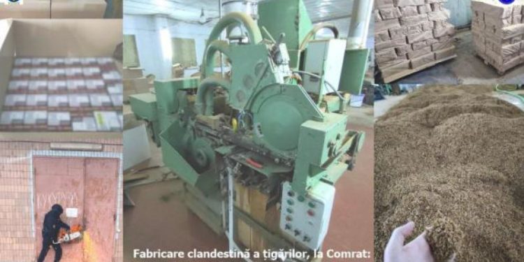 Fabrică secretă de țigări, deconspirată la Comrat: Tone de tutun, accize false, pachete pentru ambalarea a milioane de țigarete, depistate de oamenii legii
