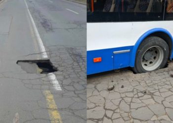Primăria anunță blocarea circulației troleibuzelor din cauza gropii de pe strada Alexei Mateevici!  | VIDEO