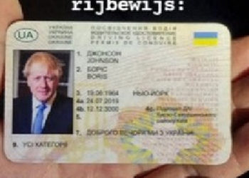 Un șofer beat cu permis pe numele Boris Johnson, emis în Ucraina, a fost reținut de poliție după ce a făcut un accident