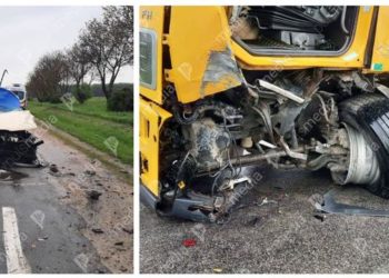 Grav accident, la Edineț. Un automobil s-a ciocnit frontal cu un TIR