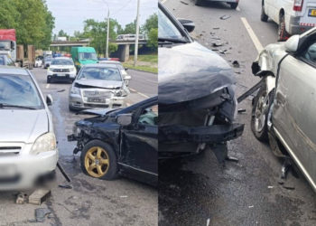 Carambol în capitală: șase mașini s-au ciocnit pe strada Albișoara