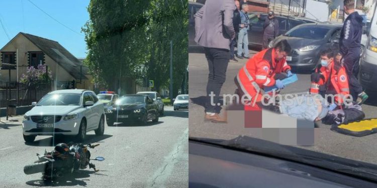 O tânără, spulberată de un motociclist, pe o trecere, la Botanica: Ambii au fost transportați la spital