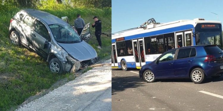 Accident teribil la intrarea în Chișinău: În urma impactului, una dintre mașini a fost aruncată de pe traseu
