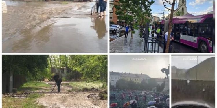 Locuințe inundate și copaci rupți și căzuți peste mașini. Aproape întreaga Românie este cuprinsă de ploi torențiale, vijeliile și grindină | VIDEO