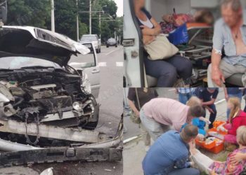 Grav accident rutier la Bender: Un microbuz de rută a trecut la roșu și s-a izbit de un automobil