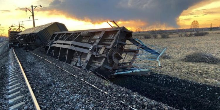 Un tren de marfă a deraiat în regiunea Belgorod din sudul Rusiei, la graniţa cu Ucraina