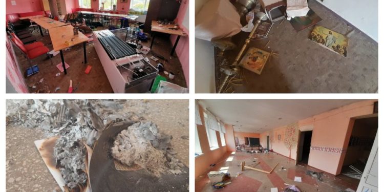 Icoane distruse și cărți de rugăciuni incendiate: Un centru creștin din Hîncești a fost vandalizat | VIDEO