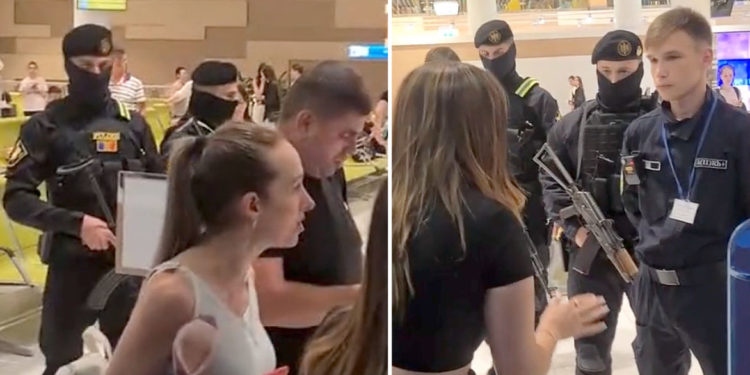 В аэропорту Кишинева сотрудники безопасности вышли к пассажирам с автоматами