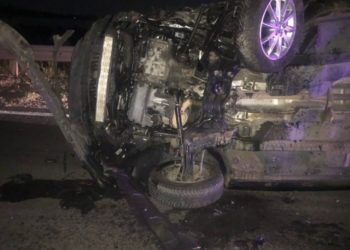 Un automobil s-a răsturnat lângă satul Nimoreni, Ialoveni. Doi oameni, grav răniți