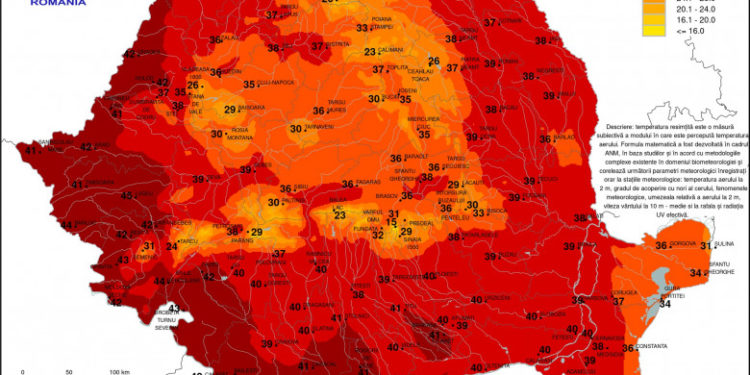 Cupolă de foc deasupra României. Ieri s-au resimțit 46 de grade la Herculane, azi va fi și mai cald