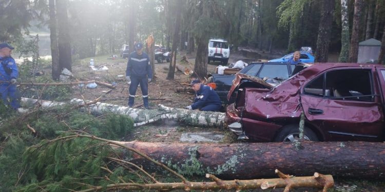В России во время урагана деревья завалили палаточный лагерь с туристами. Погибли восемь человек, 20 человек пострадали