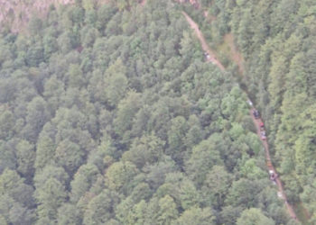 Sute de turiști germani au rămas cu mașinile blocate pe un drum forestier afectat de ploile abundente | VIDEO