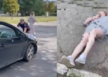 В Кишиневе остановили автомобиль, ехавший хаотично. Водитель вышла из машины и легла на тротуар