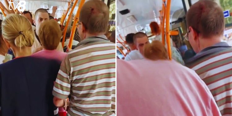 Bătaie într-un troleibuz din capitală: Două persoane au ajuns la spital | VIDEO