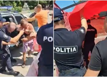 „Este depășirea atribuțiilor de serviciu”. Poliția a confiscat un cort al Partidului Renaștere din Bălți și au folosit gaze lacrimogene asupra unui trecător, ulterior reţinându-l | VIDEO
