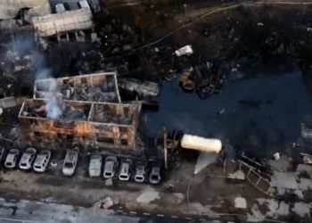 Primele imagini pe zi de la locul exploziilor de la Crevedia. Cum se vede locul din dronă | VIDEO