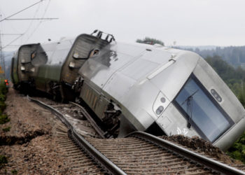 Tren deraiat și furtuni puternice în Scandinavia. Suedia și Norvegia luate prin surprindere de ploi cum n-au mai fost de zeci de ani