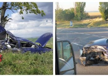 В Бельцах двое водителей не поделили дорогу: одна из машин оказалась в кювете