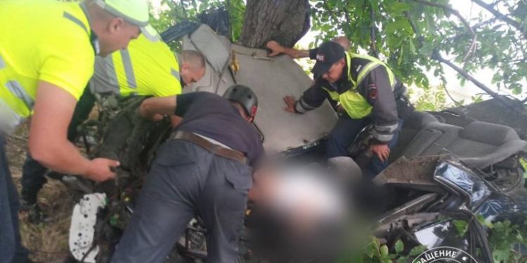 Accidentul din stânga Nistrului: Șoferul de 19 ani, care a pierdut controlul asupra volanului și s-a izbit cu mașina de un copac, în stare gravă la spital