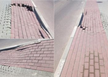 Abia renovat, s-a și surpat: Locuitori din Bălți, indignați, după ce le-a fugit pavajul de sub picioare