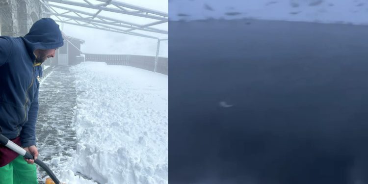 Imagini de poveste pe Transfăgărăşan şi Transalpina, unde a căzut prima zăpadă. Drumarii români intervin cu tehnică de curățare a drumului | VIDEO