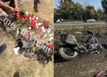 Flori la locul accidentului de lângă Aeroport, unde a decedat un motociclist și pasagerul său | VIDEO