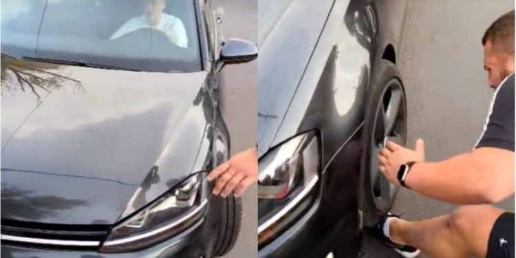 Conflict între șoferi, în capitală. Unul din ei l-a călcat pe celălalt cu mașina peste picior