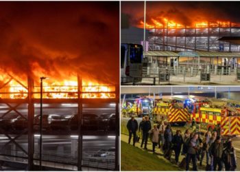 Incendiu devastator în parcarea terminalului Aeroportului Luton din Londra: Două zboruri din și spre Chișinău au fost anulate | VIDEO